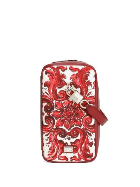 Majolica-print lock canvas handbag by DOLCE&GABBANA