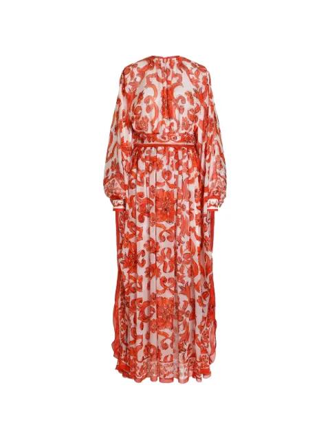 Majolica-print long kaftan dress by DOLCE&GABBANA