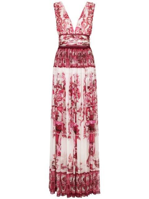 Majolica-print maxi dress by DOLCE&GABBANA