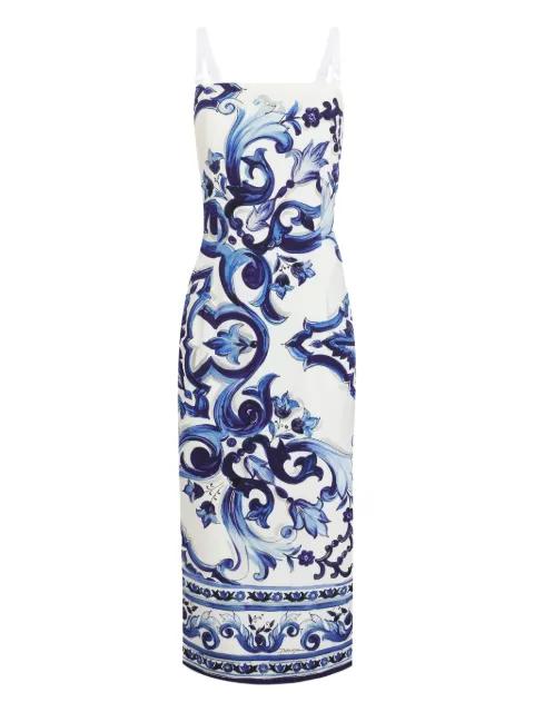 Majolica-print midi dress by DOLCE&GABBANA