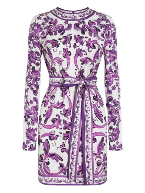 Majolica-print mini dress by DOLCE&GABBANA