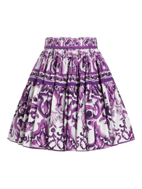 Majolica-print mini skirt by DOLCE&GABBANA