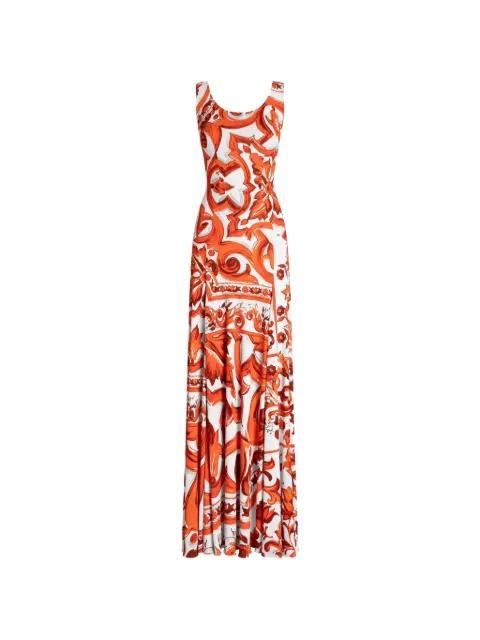 Majolica-print organzine Long Dress by DOLCE&GABBANA