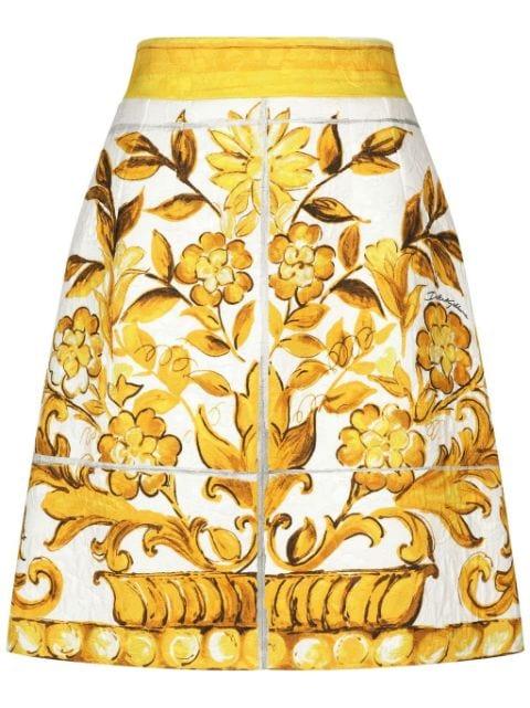 Majolica-print pencil skirt by DOLCE&GABBANA