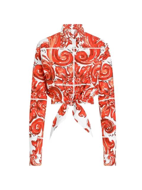 Majolica-print poplin shirt by DOLCE&GABBANA