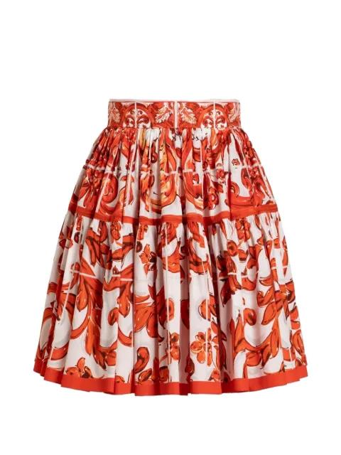 Majolica-print poplin skirt by DOLCE&GABBANA