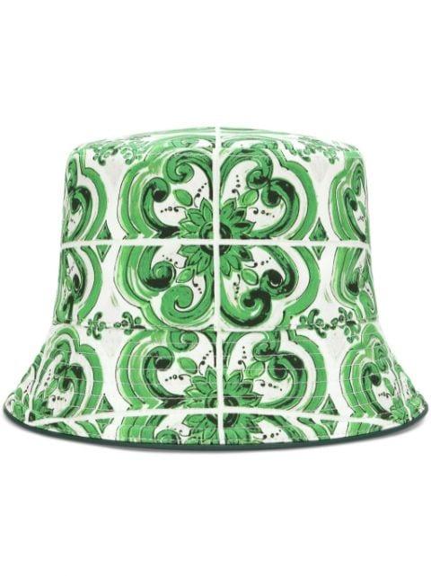 Majolica-print reversible bucket hat by DOLCE&GABBANA