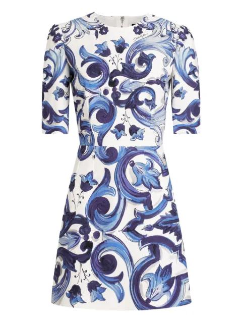 Majolica print short-sleeve dress by DOLCE&GABBANA