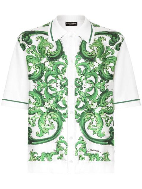 Majolica-print short-sleeve shirt by DOLCE&GABBANA