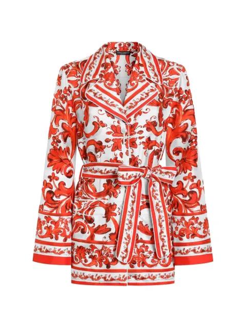 Majolica-print silk Vanity shirt by DOLCE&GABBANA