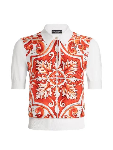 Majolica-print silk pullover by DOLCE&GABBANA