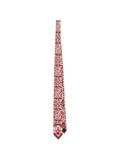 Majolica-print silk tie by DOLCE&GABBANA