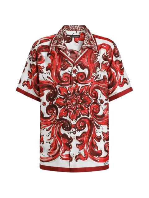 Majolica-print silk twill Hawaii shirt by DOLCE&GABBANA