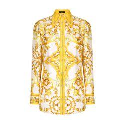 Majolica print silk twill shirt by DOLCE&GABBANA