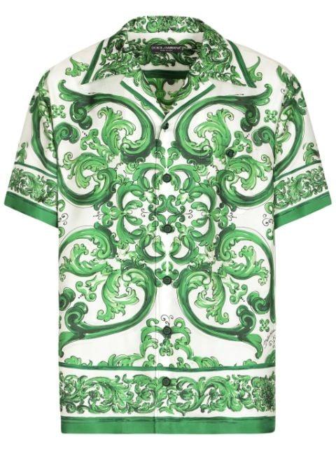 Majolica-print silk-twill shirt by DOLCE&GABBANA