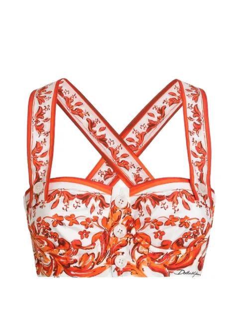 Majolica-print sleeveless top by DOLCE&GABBANA