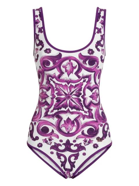 Majolica-print swimsuit by DOLCE&GABBANA