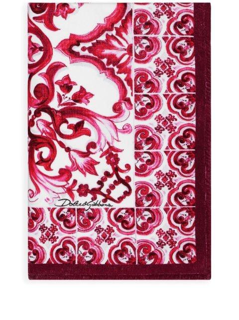 Majolica-print terry-cloth beach towel by DOLCE&GABBANA