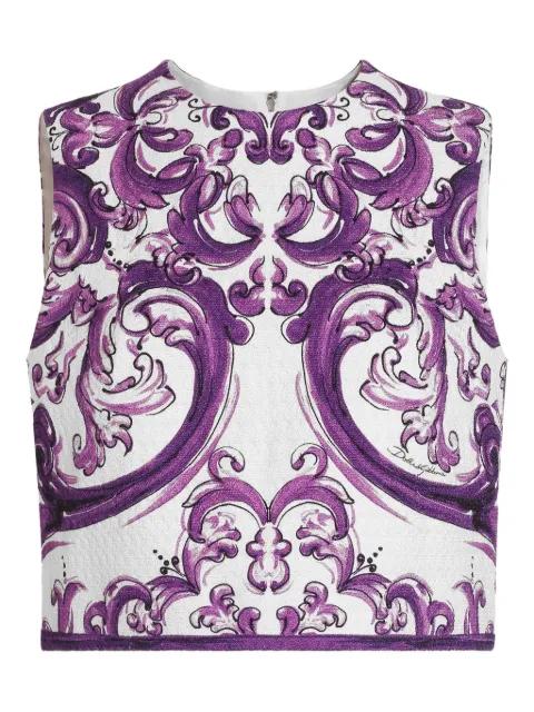 Majolica-print top by DOLCE&GABBANA