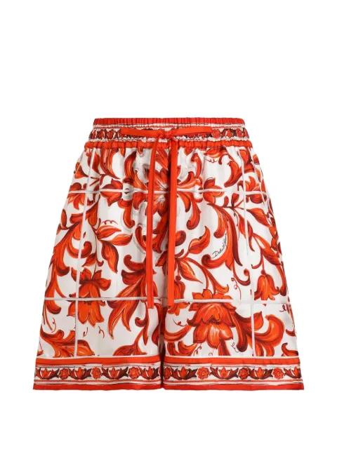 Majolica-print twill shorts by DOLCE&GABBANA