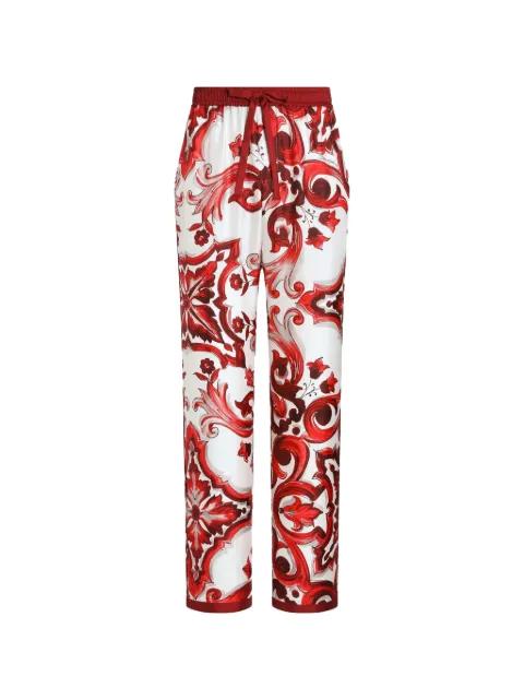 Majolica-print twill vanity trousers by DOLCE&GABBANA