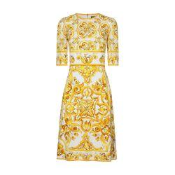 Majolica silk charmeuse midi dress by DOLCE&GABBANA