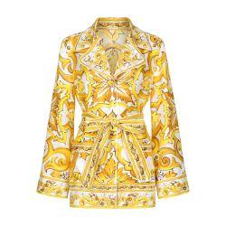 Majolica silk twill pajama shirt by DOLCE&GABBANA