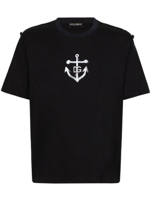 Marina-print cotton T-shirt by DOLCE&GABBANA