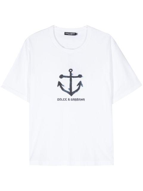 Marina-print cotton T-shirt by DOLCE&GABBANA