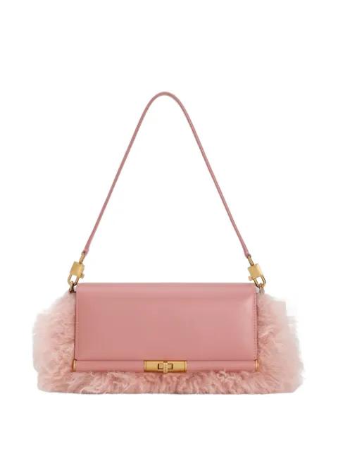 Marlene shearling and palmellato calfskin shoulder bag by DOLCE&GABBANA