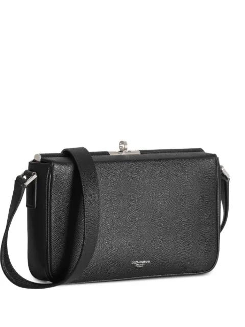 Marlene structured leather messenger bag by DOLCE&GABBANA