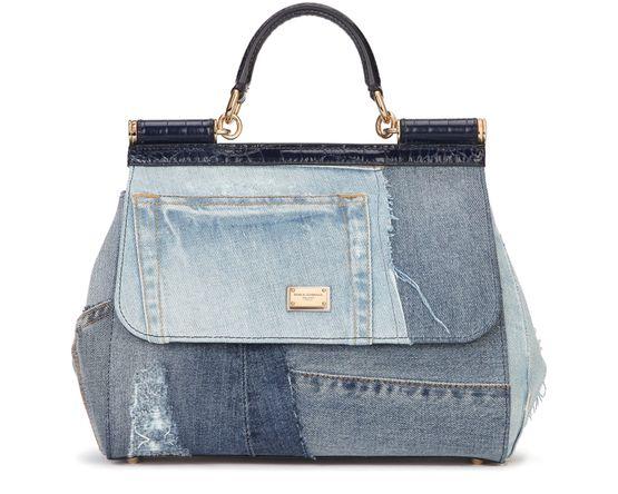Medium Sicily bag in patchwork denim by DOLCE&GABBANA