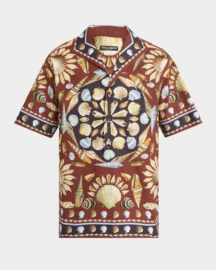 Men's Costiera Printed Camp Shirt by DOLCE&GABBANA