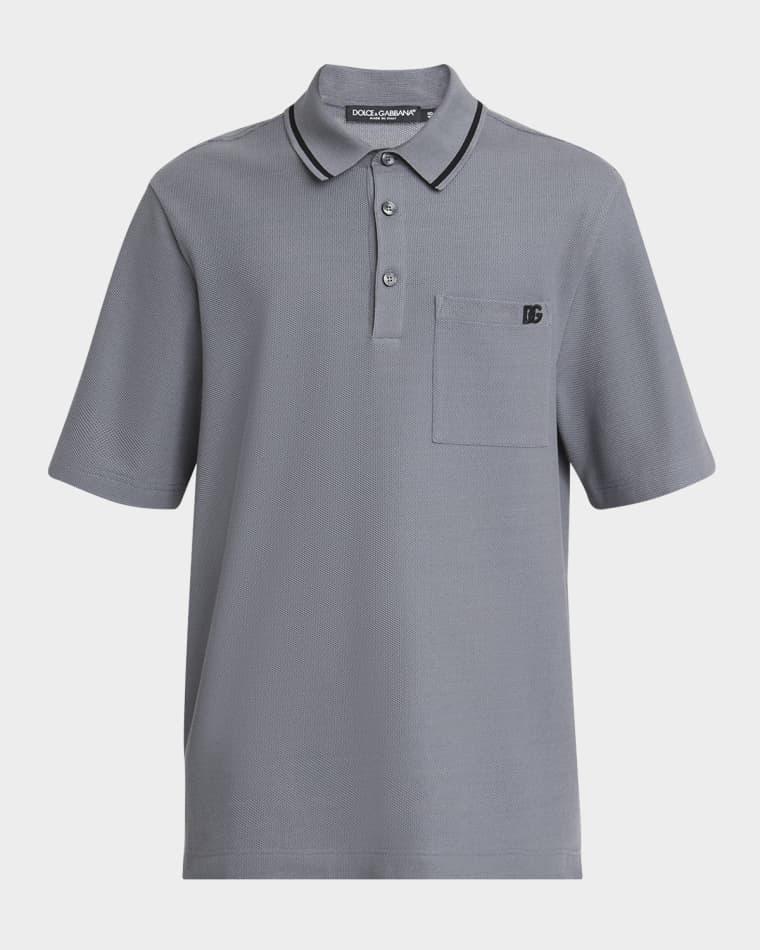 Men's Cotton Pique DG-Pocket Polo Shirt by DOLCE&GABBANA