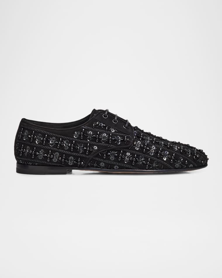 Men's Embellished Suede Derby Shoes by DOLCE&GABBANA