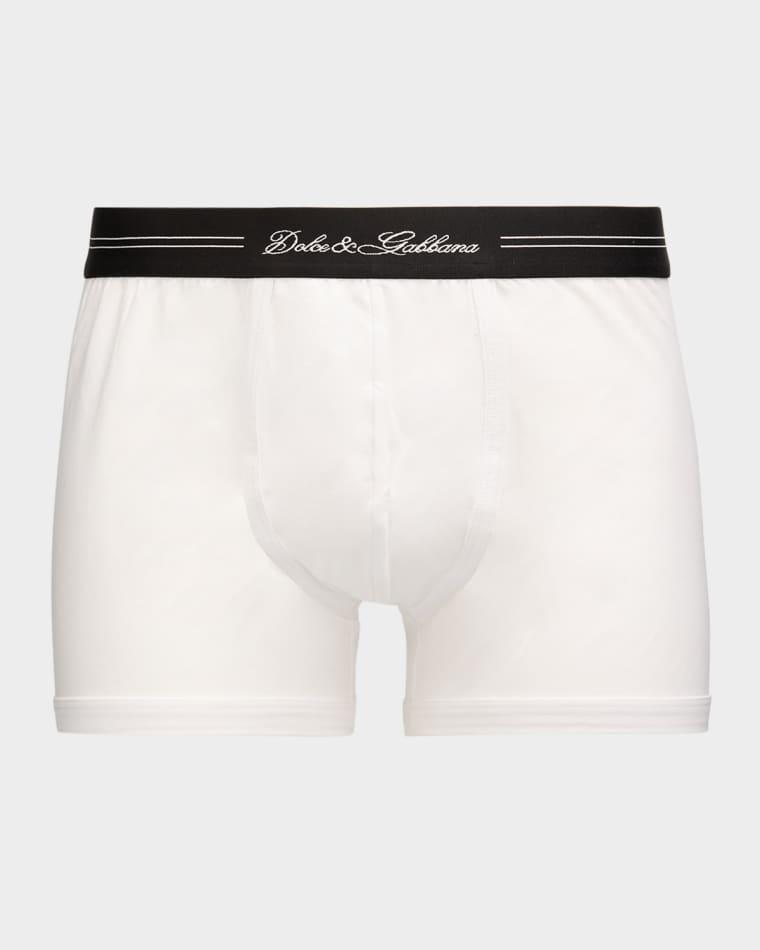 Men's Jersey Stretch Logo Script Boxer Briefs by DOLCE&GABBANA Men's Jersey Stretch Logo Script Boxer Briefs by DOLCE&GABBANA