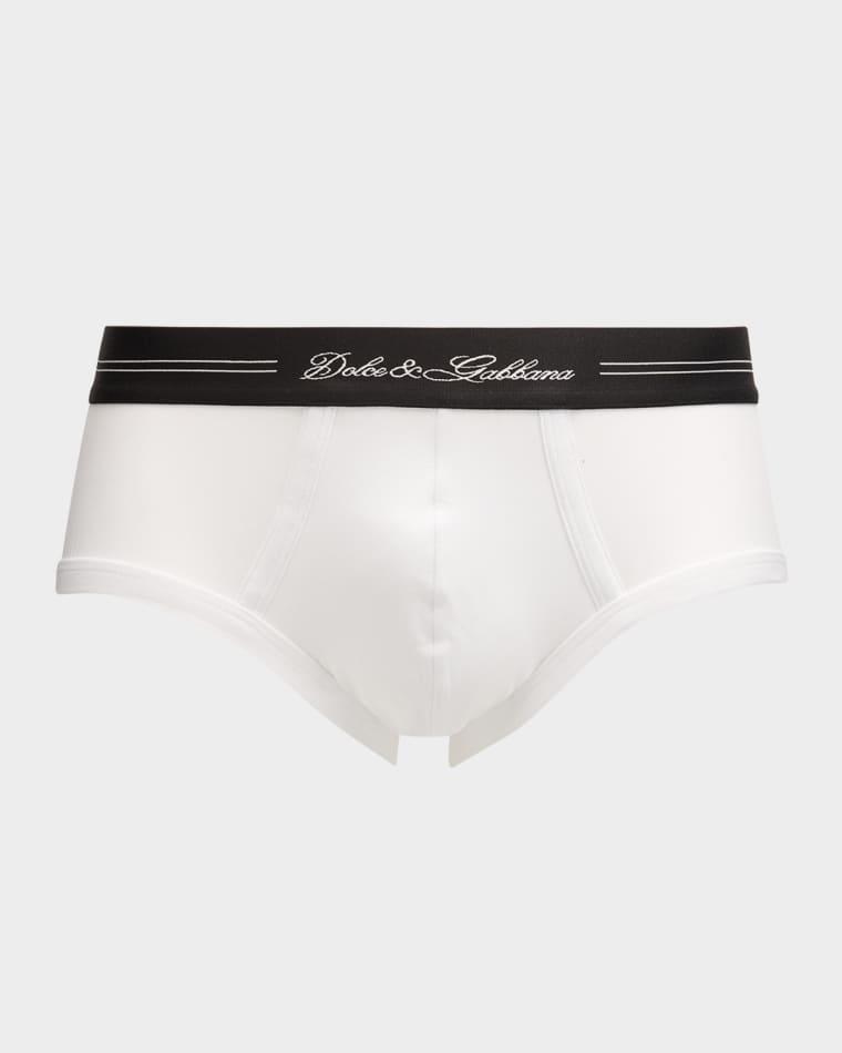 Men's Jersey Stretch Logo Script Briefs by DOLCE&GABBANA Men's Jersey Stretch Logo Script Briefs by DOLCE&GABBANA