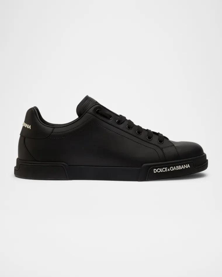 Men's Leather Low-Top Sneakers by DOLCE&GABBANA