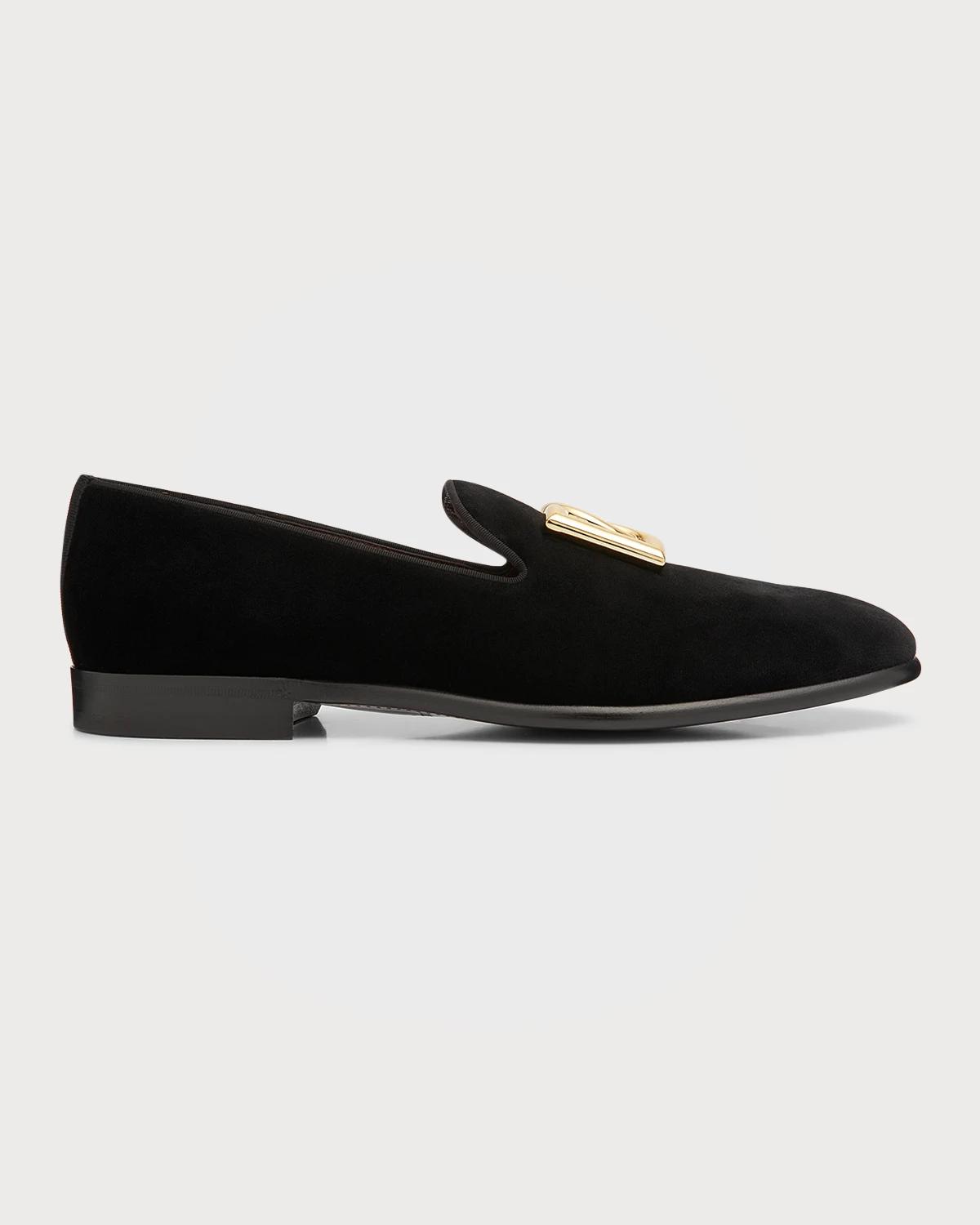Men's Logo Velvet Dress Loafers by DOLCE&GABBANA