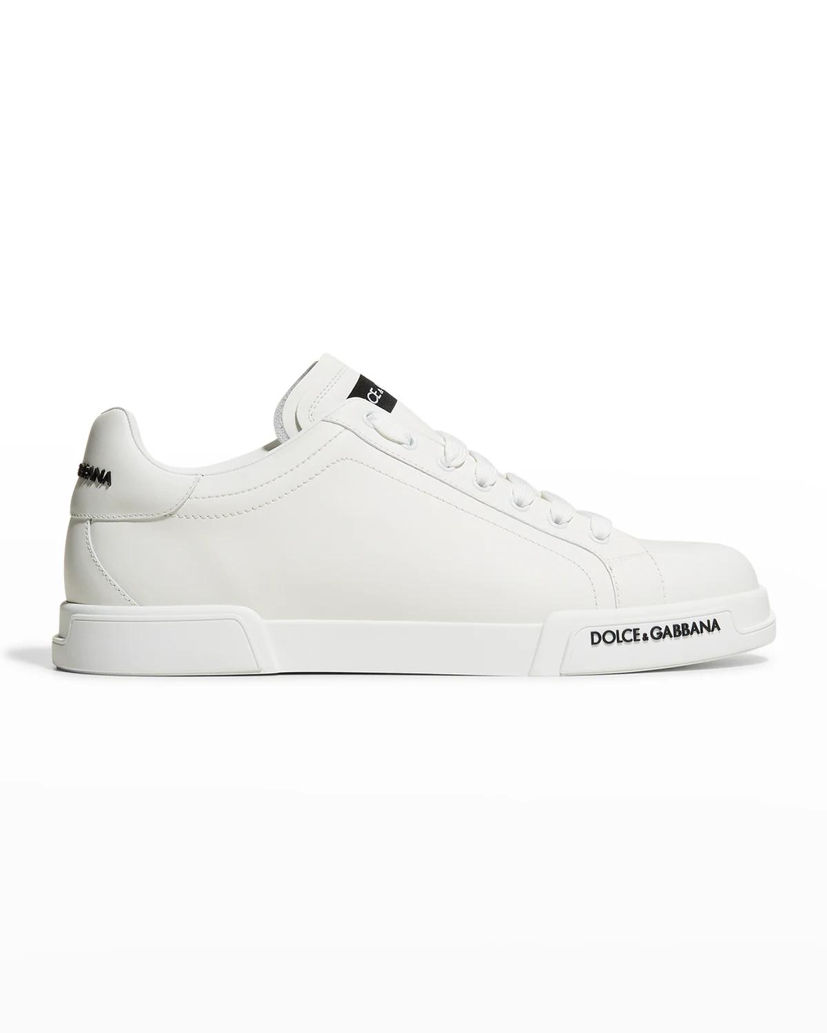 Men's Portofino Calf Leather Low-Top Sneakers by DOLCE&GABBANA