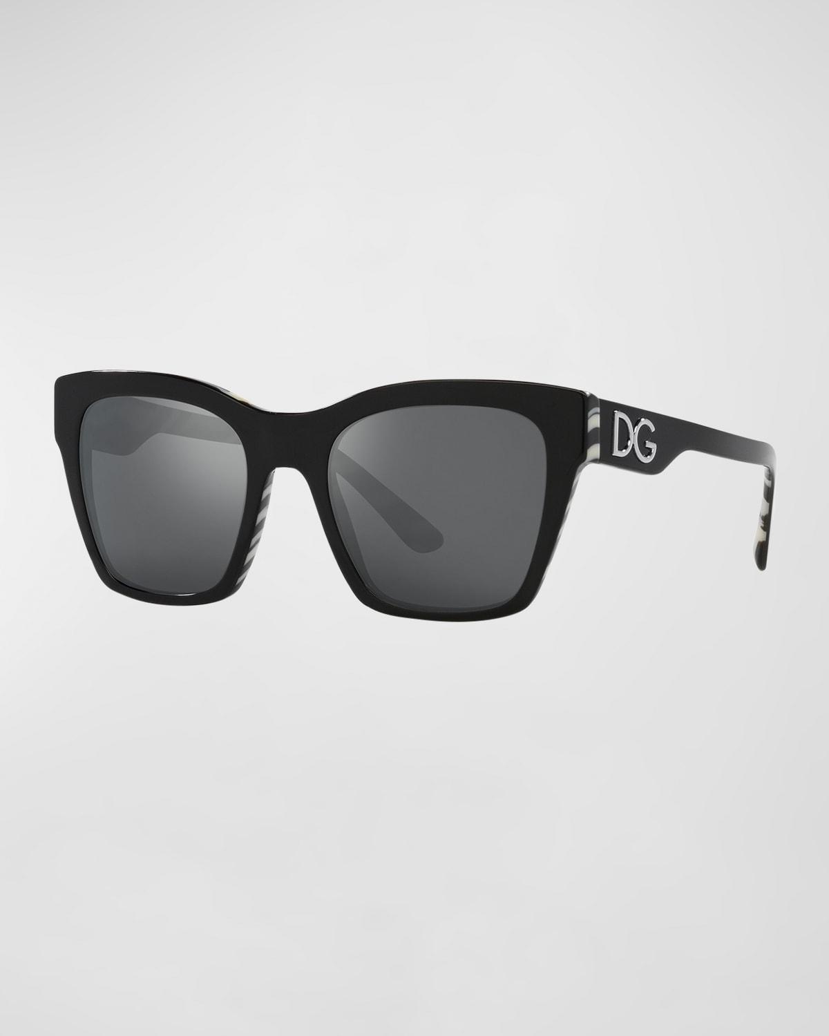 Mirrored DG Acetate Square Sunglasses by DOLCE&GABBANA