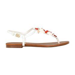 Nappa leather sandals with coral by DOLCE&GABBANA