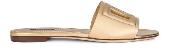 Nappa mordore slides with DG logo by DOLCE&GABBANA