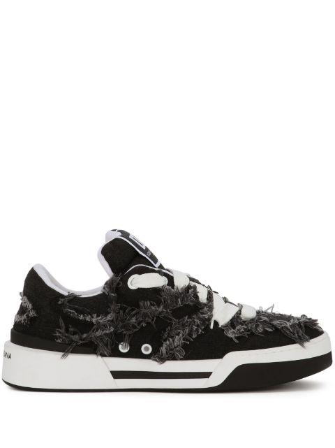 New Roma fray-trim sneakers by DOLCE&GABBANA