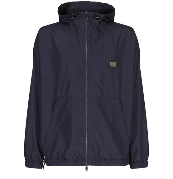 Nylon Jacket with Hood and Logo Plaque by DOLCE&GABBANA