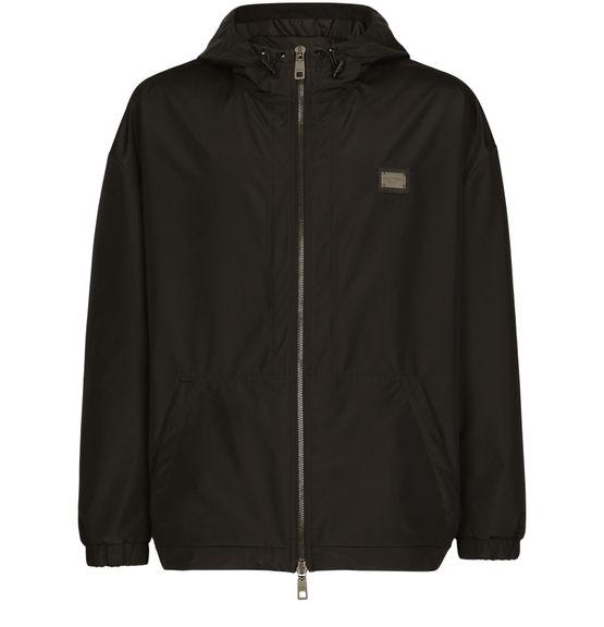 Nylon jacket with hood and branded tag by DOLCE&GABBANA
