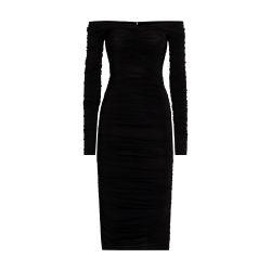 Organzine draped calf-length dress by DOLCE&GABBANA