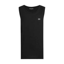 Oversize cotton singlet with tag by DOLCE&GABBANA
