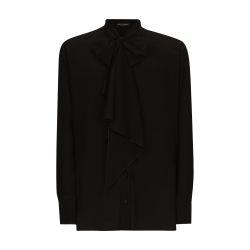 Oversize silk shirt with pussy-bow by DOLCE&GABBANA