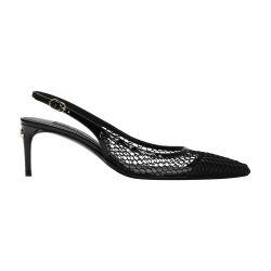 Patent leather and mesh slingbacks by DOLCE&GABBANA
